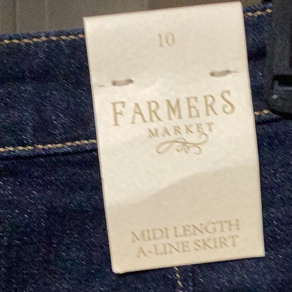 Farmers Market Dark Heavyweight Midi Jean Skirt - Size 10 - Picture 4 of 9